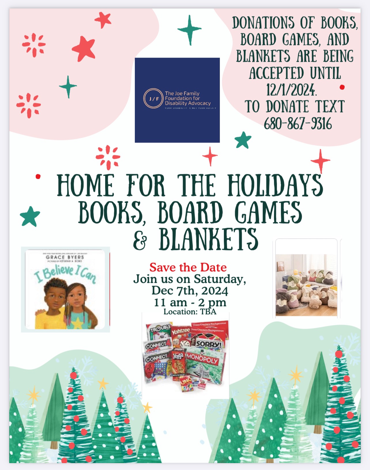 Home for the Holidays event flyer